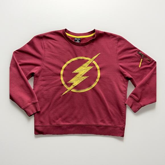 Box Lunch Sweaters - Box Lunch Sweatshirt Womens M Red Flash Fastest Man Alive Embroidered Sweater